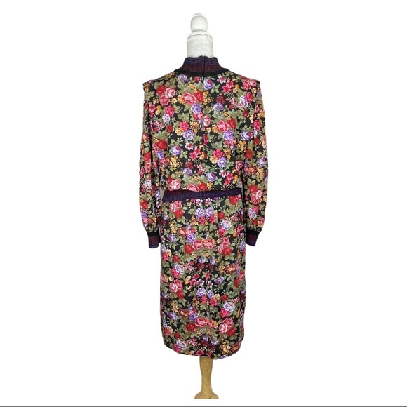 Vintage Leslie Fay 80s Floral Print Sports Top & Pencil Skirt Coordinates - Picture 4 of 14